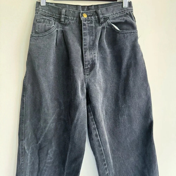 Vintage Pistol Black Wash Relaxed Leg High Wiast Jeans 28"W - Picture 3 of 9